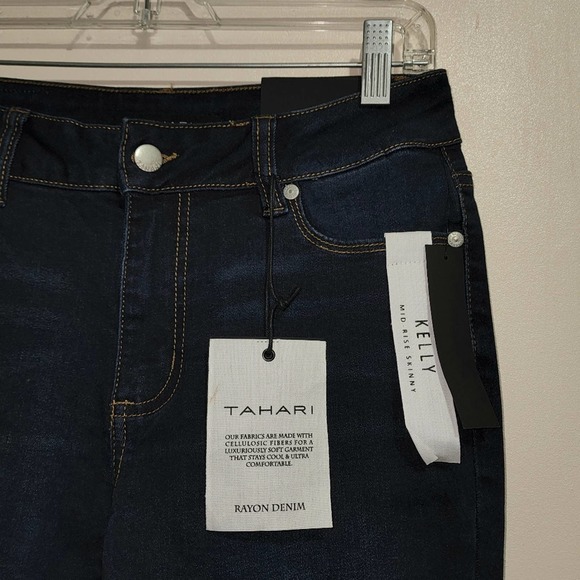 NWT Tahari Kelly Ankle Skinny Jeans Size 4 Dark Wash Mid Rise - Picture 3 of 5
